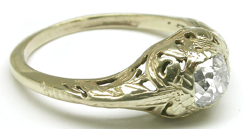 Edwardian 0.72ct  Diamond 14k Yellow Gold Engagement Ring