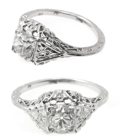 Edwardian 0.78ct  Diamond Gold   Engagement Ring