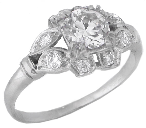 Edwardian 0.89ct Diamond Platinum Engagement Ring