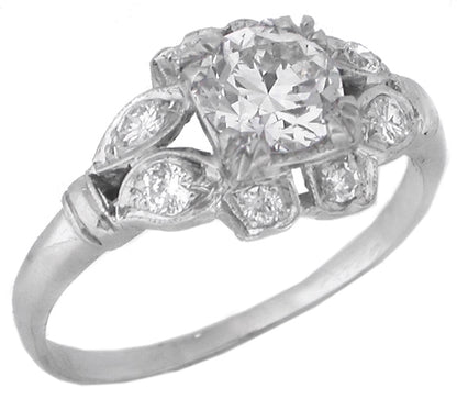 Edwardian 0.89ct Diamond Platinum Engagement Ring