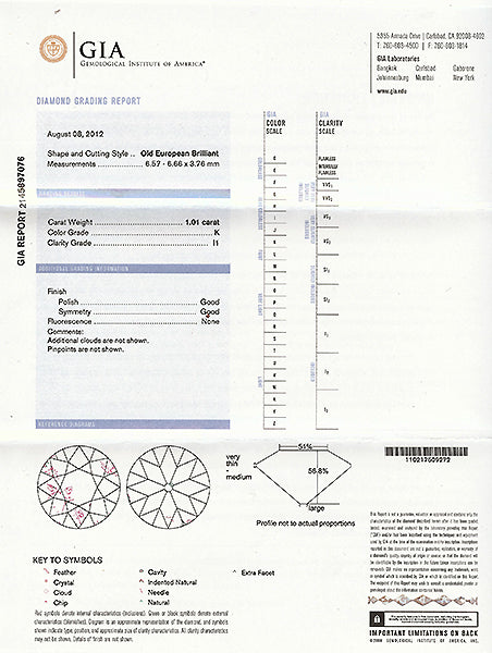 Edwardian 1.01ct Diamond 18k Gold Engaement Ring