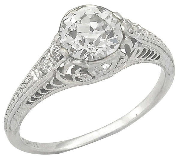 Edwardian 1.04ct Diamond Platinum Engagement Ring