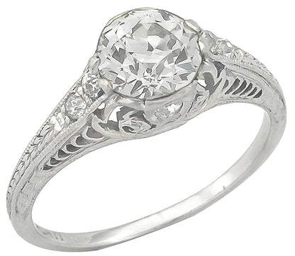 Edwardian 1.04ct Diamond Platinum Engagement Ring