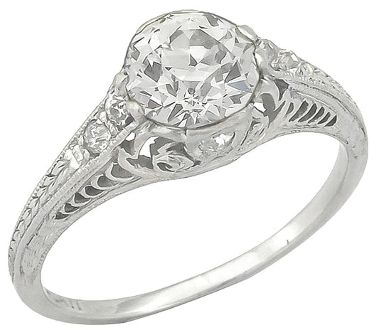 Edwardian 1.04ct Diamond Platinum Engagement Ring