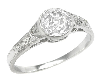Edwardian 1.05ct Old European Brilliant Diamond Platinum Engagement Ring