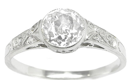 Edwardian 1.05ct Old European Brilliant Diamond Platinum Engagement Ring