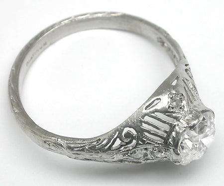 Edwardian 1.06ct Old European  Diamond Platinum Engagement Ring