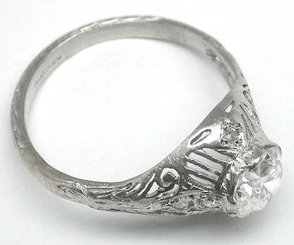 Edwardian 1.06ct Old European  Diamond Platinum Engagement Ring
