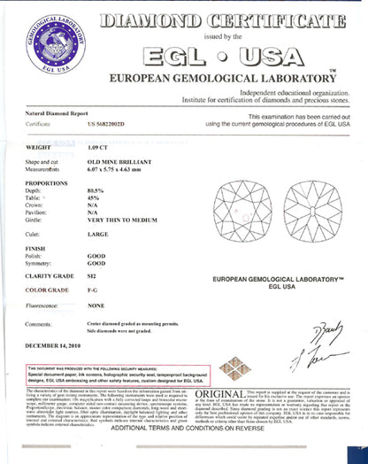 Edwardian 1.09ct Diamond Platinum Engagement Ring