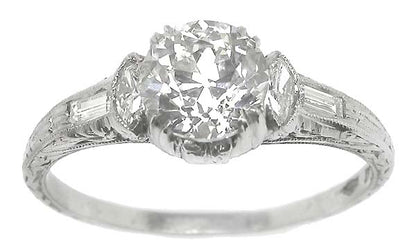 Edwardian 1.12ct Diamond Platinum Engagement Ring