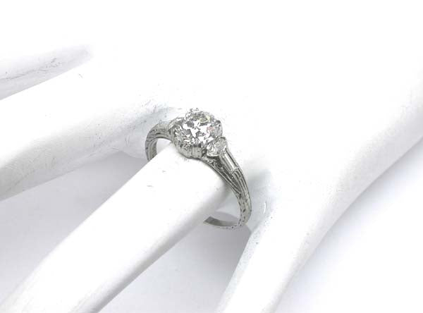 Edwardian 1.12ct Diamond Platinum Engagement Ring