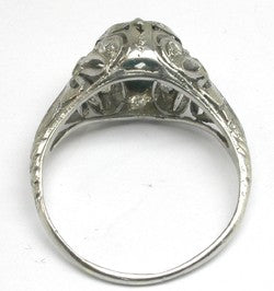 Edwardian 1.13ct Diamond & Sapphire Platinum Engagement Ring