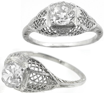 Edwardian 1.15ct Old European Diamond Engagement Ring