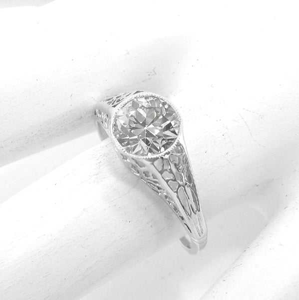 Edwardian 1.15ct Old European  Diamond Platinum Engagement Ring