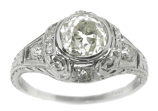 Edwardian 1.21ct Diamond Platinum Engagement Ring