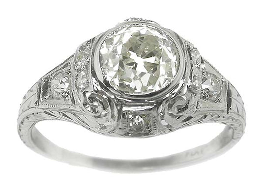 Edwardian 1.21ct Diamond Platinum Engagement Ring