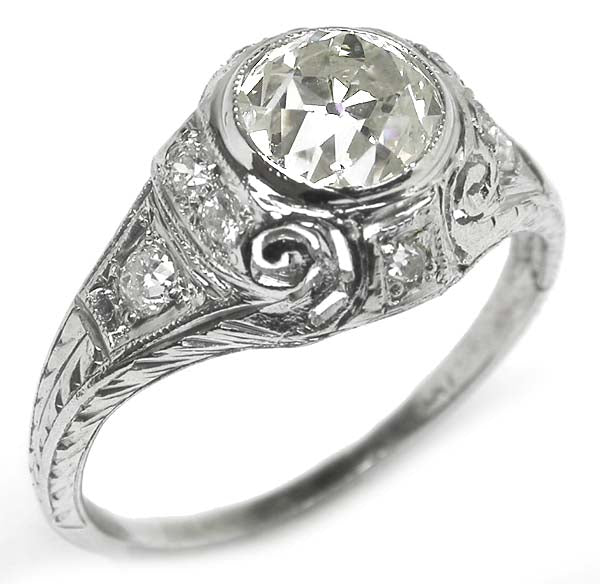 Edwardian 1.21ct Diamond Platinum Engagement Ring