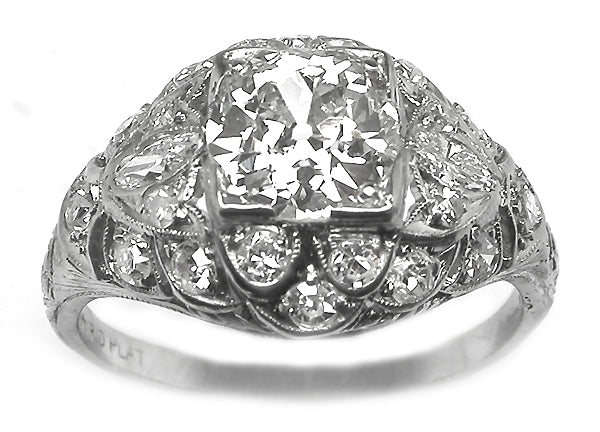 Edwardian 1.22ct Diamond Platinum Engagement Ring