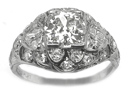 Edwardian 1.22ct Diamond Platinum Engagement Ring