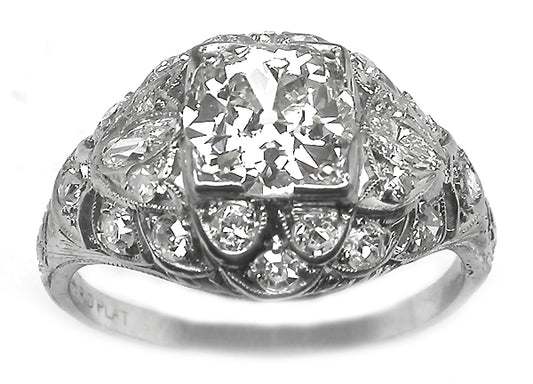 Edwardian 1.22ct Diamond Platinum Engagement Ring