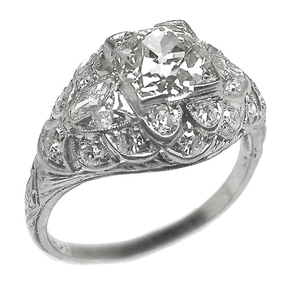 Edwardian 1.22ct Diamond Platinum Engagement Ring
