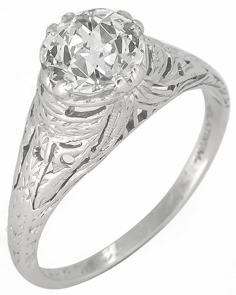 Edwardian 1.23ct Diamond Platinum Engagement Ring