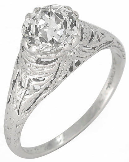 Edwardian 1.23ct Diamond Platinum Engagement Ring