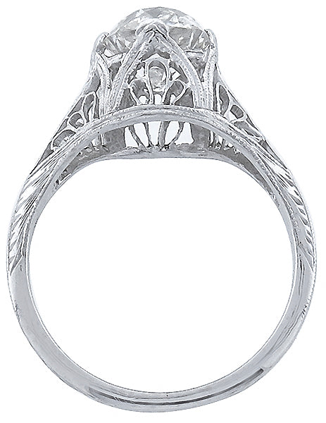 Edwardian 1.23ct Old Mine Diamond Platinum Engagement Ring