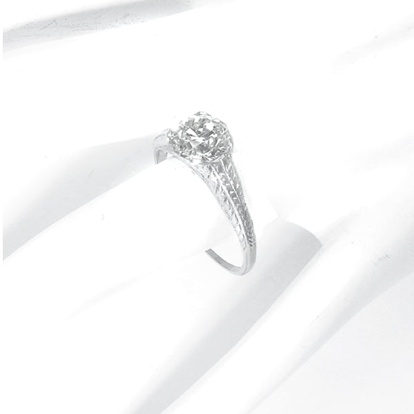 Edwardian 1.33ct Old European Diamond Platinum Engagement Ring