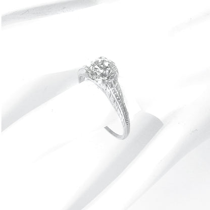 Edwardian 1.33ct Old European Diamond Platinum Engagement Ring