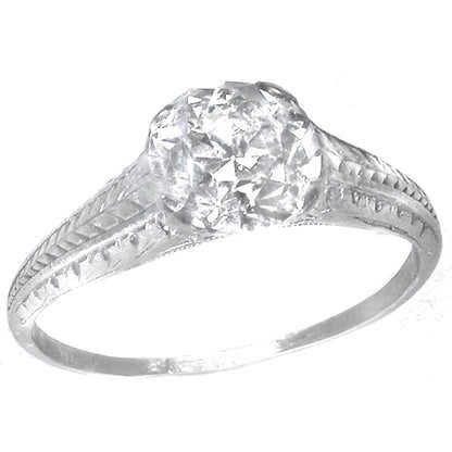 Edwardian 1.33ct Old European Diamond Platinum Engagement Ring