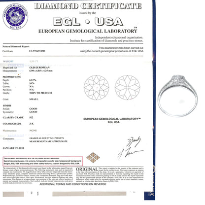 Edwardian 1.33ct Old European Diamond Platinum Engagement Ring