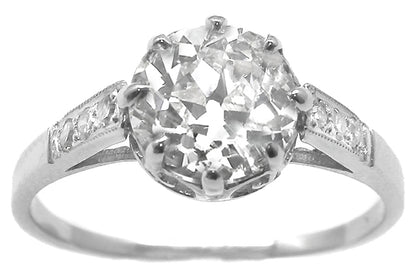 Edwardian 1.33ct Old Mine Diamond Platinum  Engagement Ring