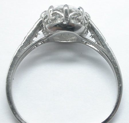 Edwardian 1.33ct Old Mine Diamond Platinum  Engagement Ring