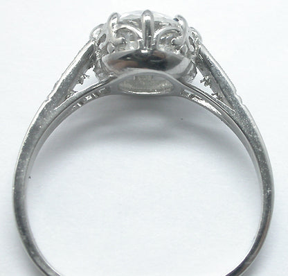 Edwardian 1.33ct Old Mine Diamond Platinum  Engagement Ring