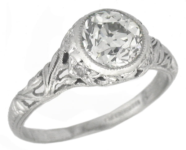 Edwardian 1.36ct Diamond Platinum Engagement Ring