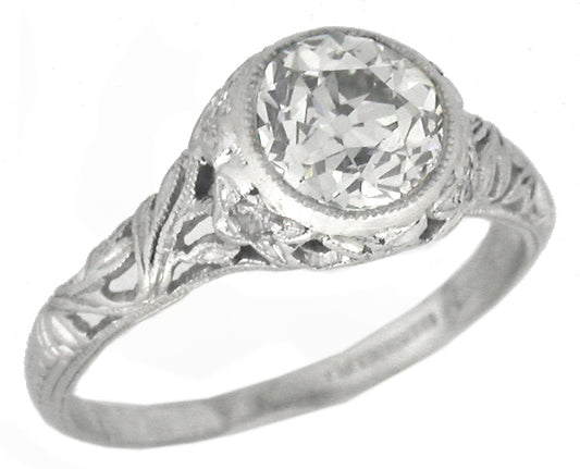 Edwardian 1.36ct Diamond Platinum Engagement Ring