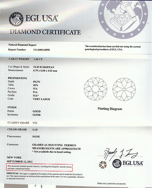 Edwardian 1.36ct Diamond Platinum Engagement Ring