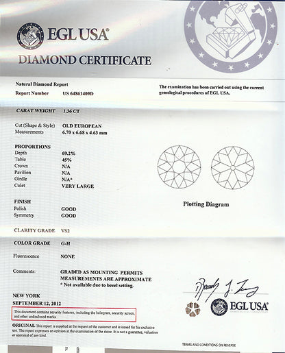 Edwardian 1.36ct Diamond Platinum Engagement Ring