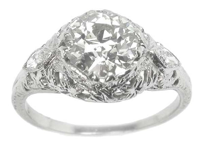 Edwardian 1.37ct Diamond  Gold Engagement Ring
