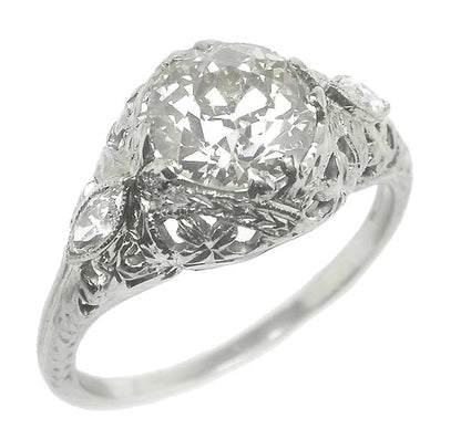 Edwardian 1.37ct Diamond  Gold Engagement Ring