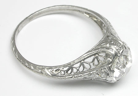 Edwardian 1.46ct Old European Cut  Diamond Platinum Engagement Ring