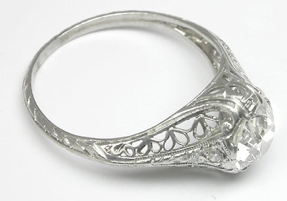 Edwardian 1.46ct Old European Cut  Diamond Platinum Engagement Ring
