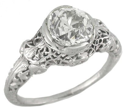 Edwardian 1.49ct Diamond 18k Gold Engagement Ring