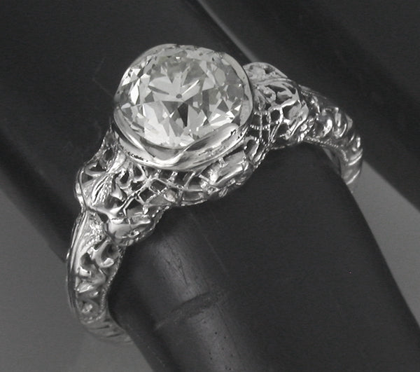 Edwardian 1.49ct Diamond 18k Gold Engagement Ring