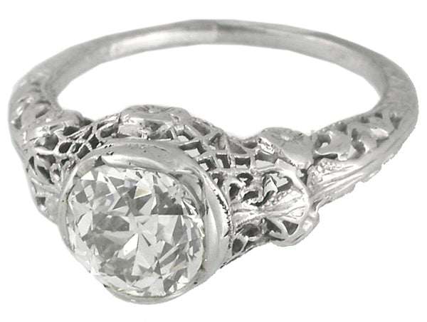 Edwardian 1.49ct Diamond 18k Gold Engagement Ring