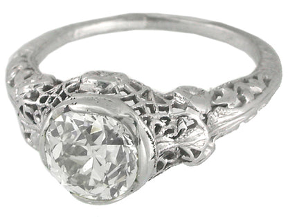 Edwardian 1.49ct Diamond 18k Gold Engagement Ring