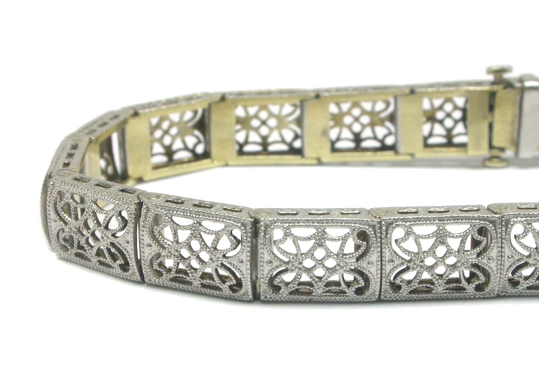 Edwardian 14k White & Yellow Gold Bracelet