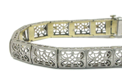 Edwardian 14k White & Yellow Gold Bracelet