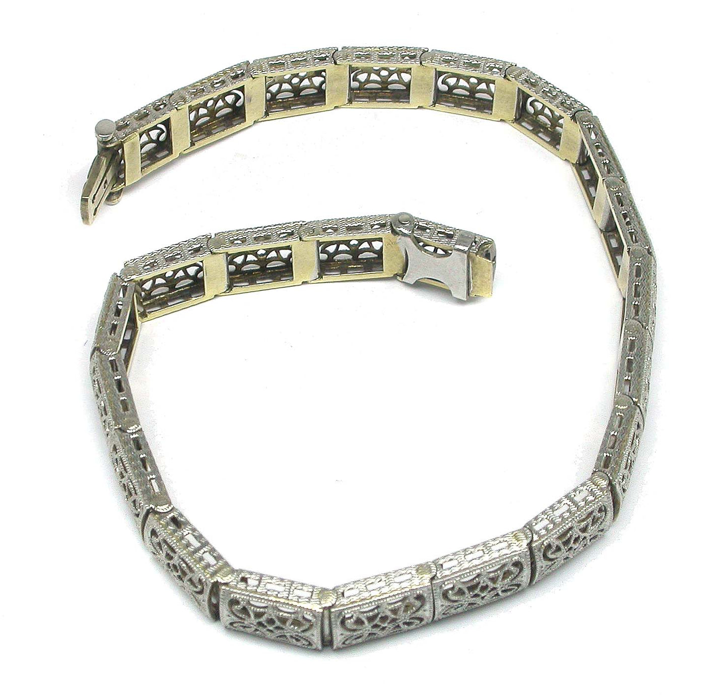 Edwardian 14k White & Yellow Gold Bracelet